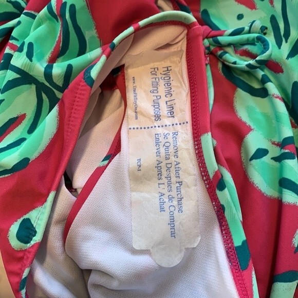 NWOT Beach Betty | Pink Leaf Print One Piece Swimsuit S - Picture 4 of 5